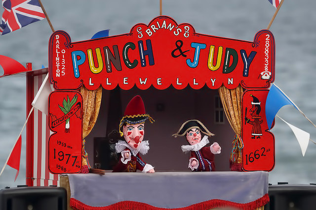 A Punch and Judy show at Spittal Seaside Festival