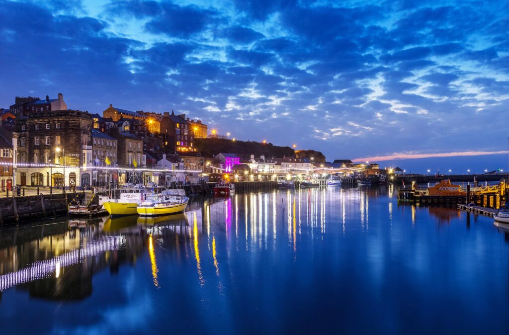 Whitby at night , taken on the 17th April 2021