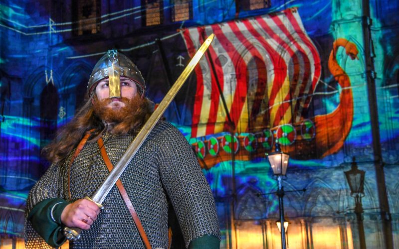 JORVIK's Viking at Colour and Light 2025 outside York Minster (2)