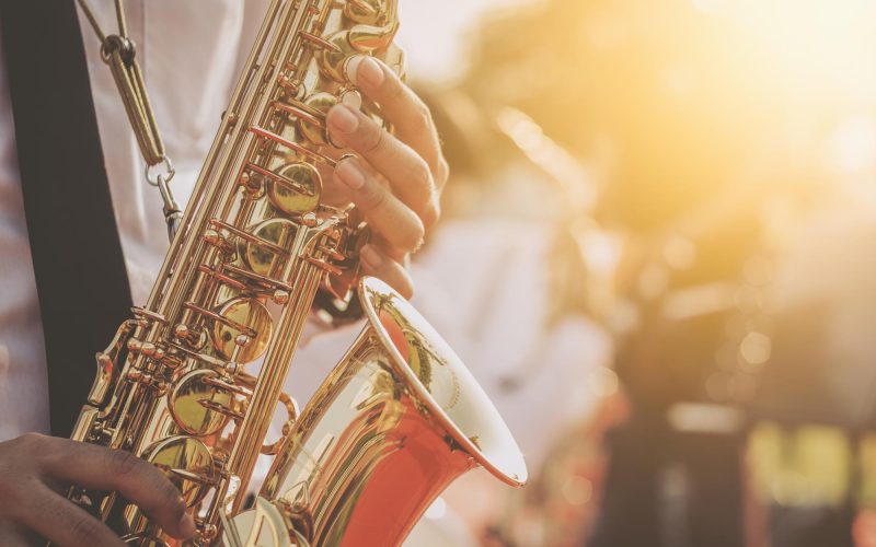 jazz musician playing the saxophone Beautiful voice .Jazz mood C